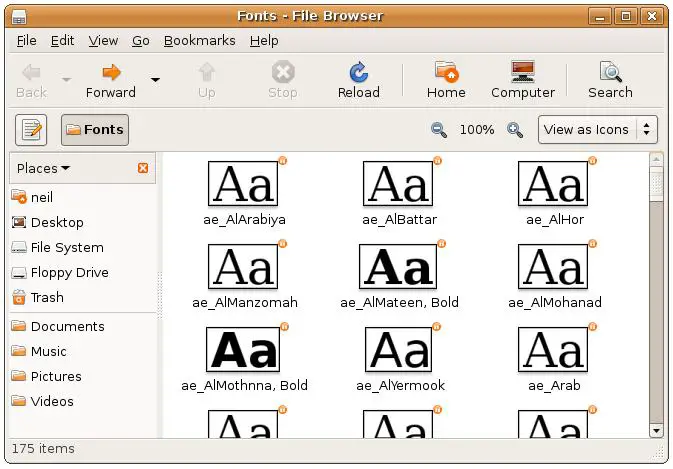 The Ubuntu Fonts Folder