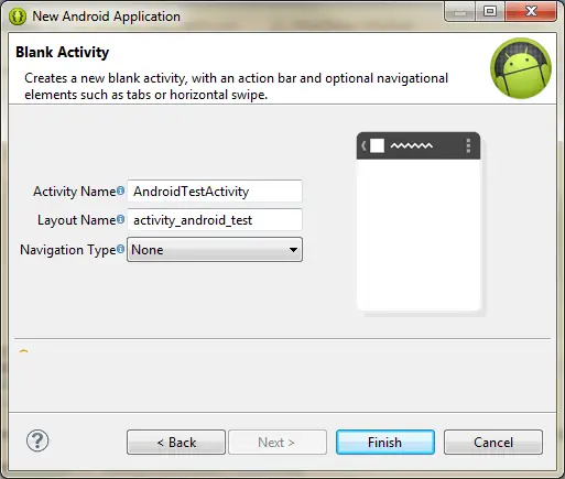 Naming the main activity for an Android project