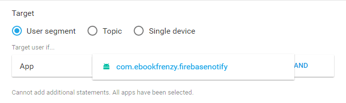 Specifying a Firebase notification target