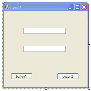 A sample Windows Form with Buttons and TextFields