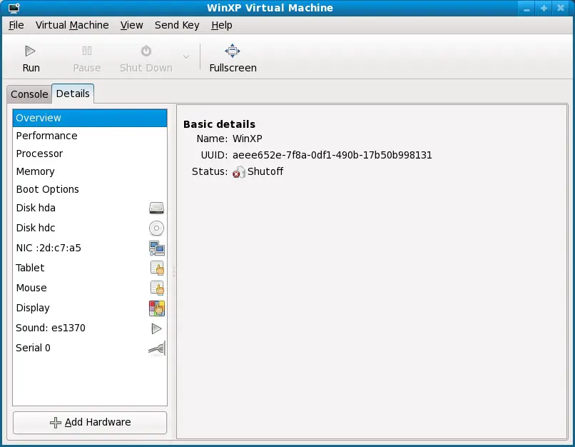 KVM Virtual Machine Details