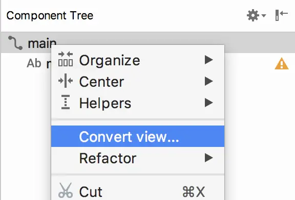 Converting a layout in Android Studio