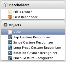 Gesture Recognizer objects in Xcode