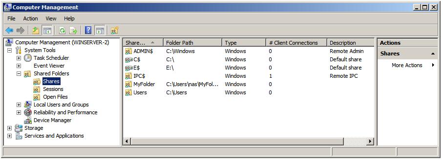 comment activer le partage de dossiers dans le serveur d'hébergement Internet Windows 2008