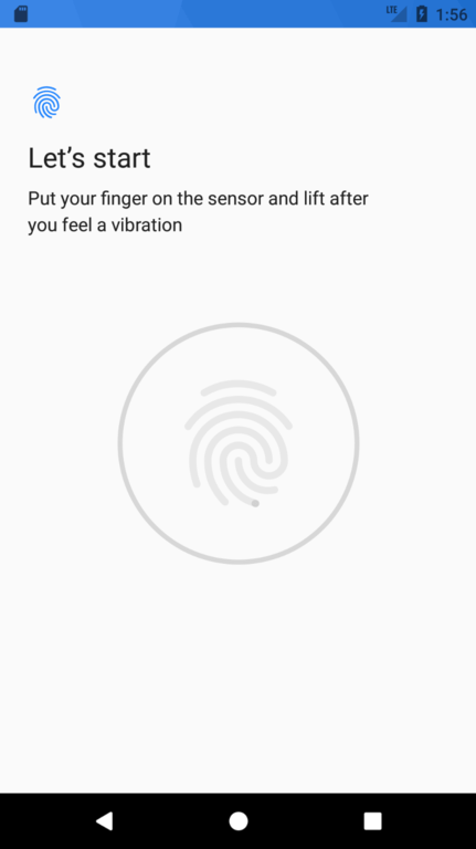 Configuring fingerprint authentication on an Android device