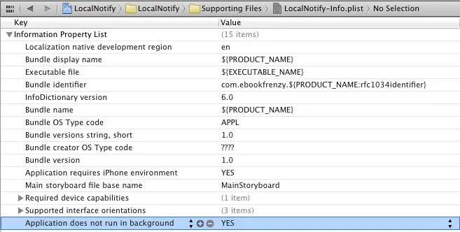 Enabling background execution for an iOS 6 application in Xcode