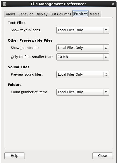 The RHEL 6 preview settings page