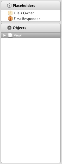 The Xcode placeholder panel
