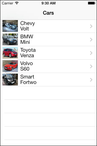 A typical iOS 7 TableView implementation
