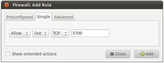 Setting a simple rule using gufw on Ubuntu 11.04
