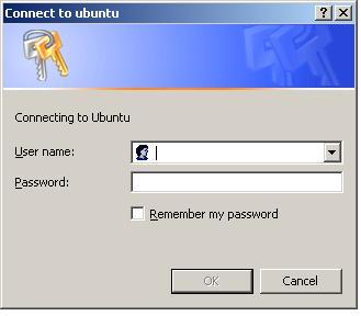 Entering a password to access an Ubuntu folder share via Windows