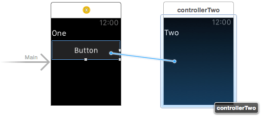 Establishing a WatchKit modal segue in Interface Builder