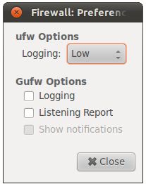 Setting gufw preferences