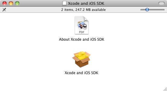 The iOS 4 and Xcode 4 disk image contents
