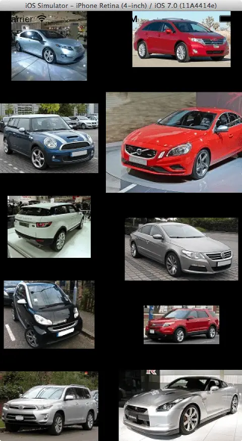 An iOS 7 CollectionView in landscape orientation