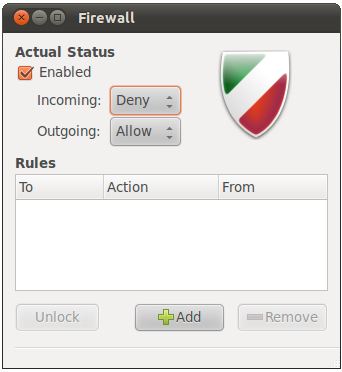 gufw unlocked and enabled