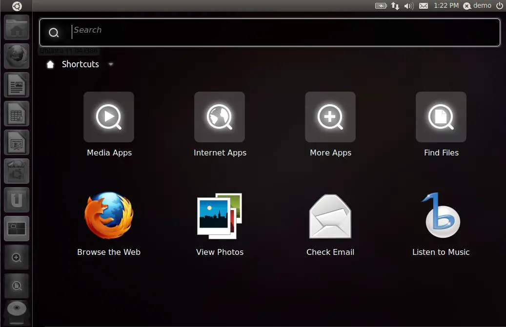 The Ubuntu 11.04 global search panel using zeitgeist