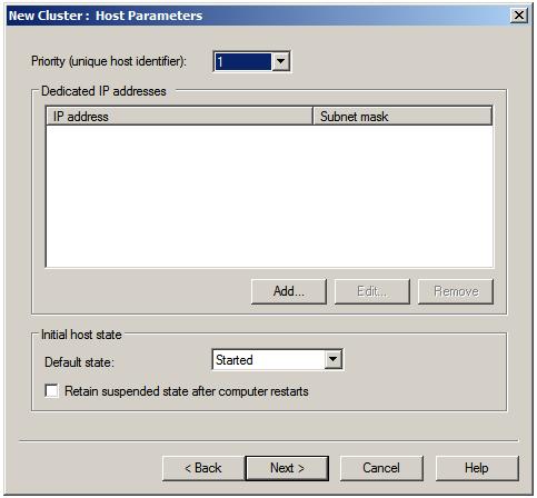 Configuring the cluster host parameters