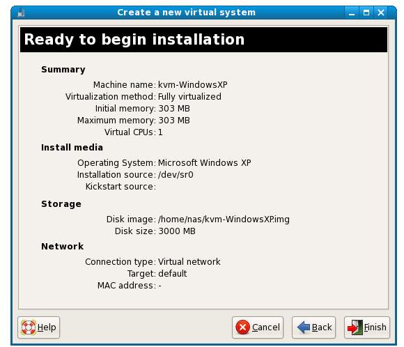 KVM Windows settings summary