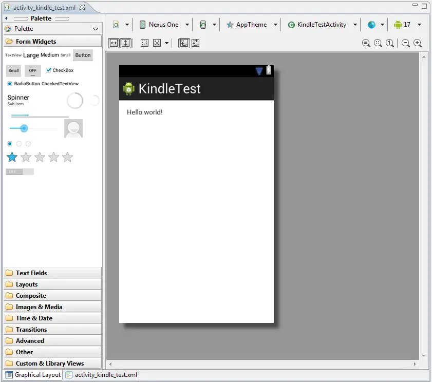 The Android Graphical Layout tool
