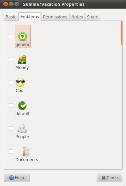 Adding emblems to file manager folder icons