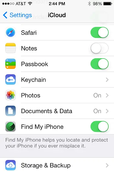 Enabling iCloud file and data storage on iOS 7