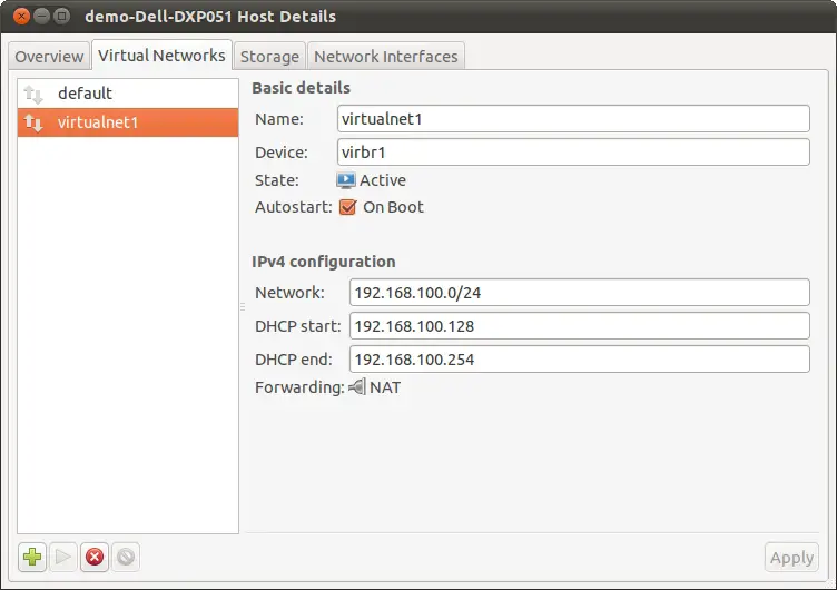 An Ubuntu 11.04 KVM virtual network added