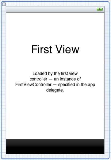 Default iPhone iOS 5 Xcode tab bar template view