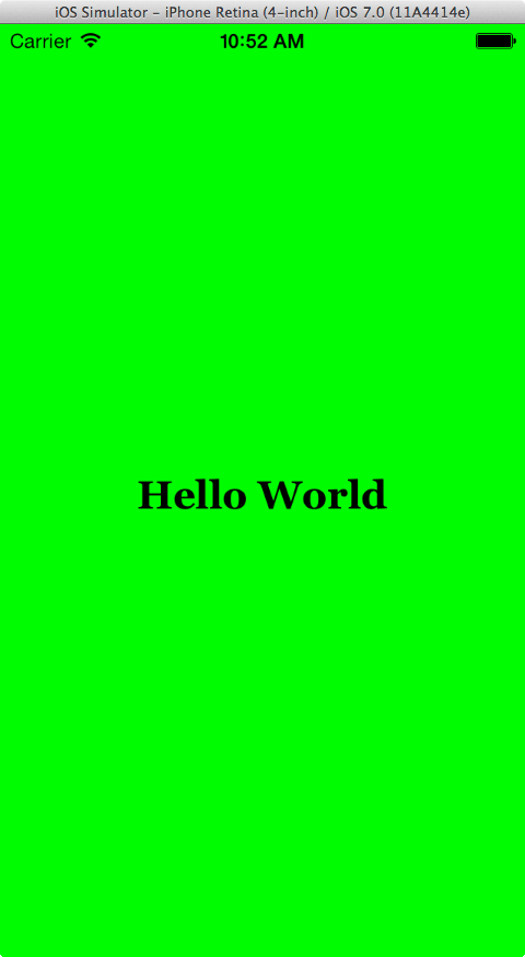 The iOS 7 simple application running