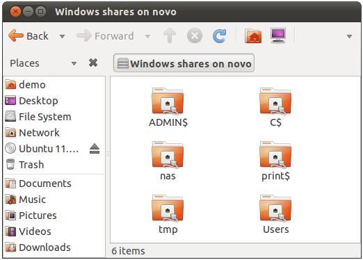 An Ubuntu 11 system accessing Windows shares using Samba