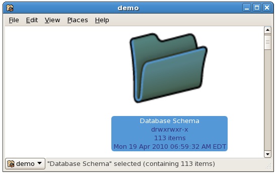 CentOS File Manager at maximum zoom with icon captions enabled
