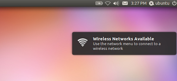 An on-screen notification (OSD) on an Ubuntu 11.04 Unity Desktop