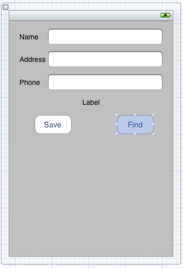 The user interface of an example iPhone iOS 5 SQLite application