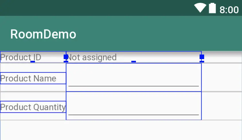All TableRows in TableLayout selected