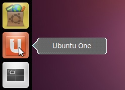 The Ubuntu 11.04 Unity Ubuntu One Launcher item