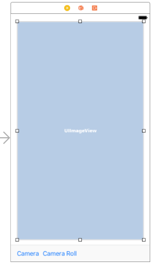 The user interface for the example iOS camera app