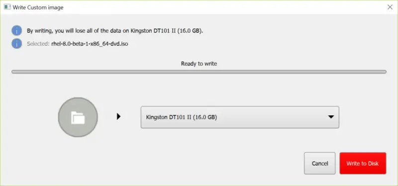 File:Rhel 8 fedora media writer writing.png
