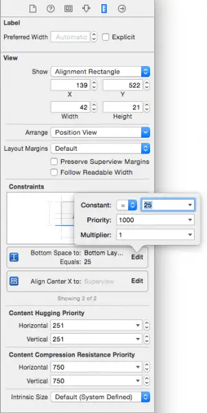File:Xcode 7 all constraints on view.png